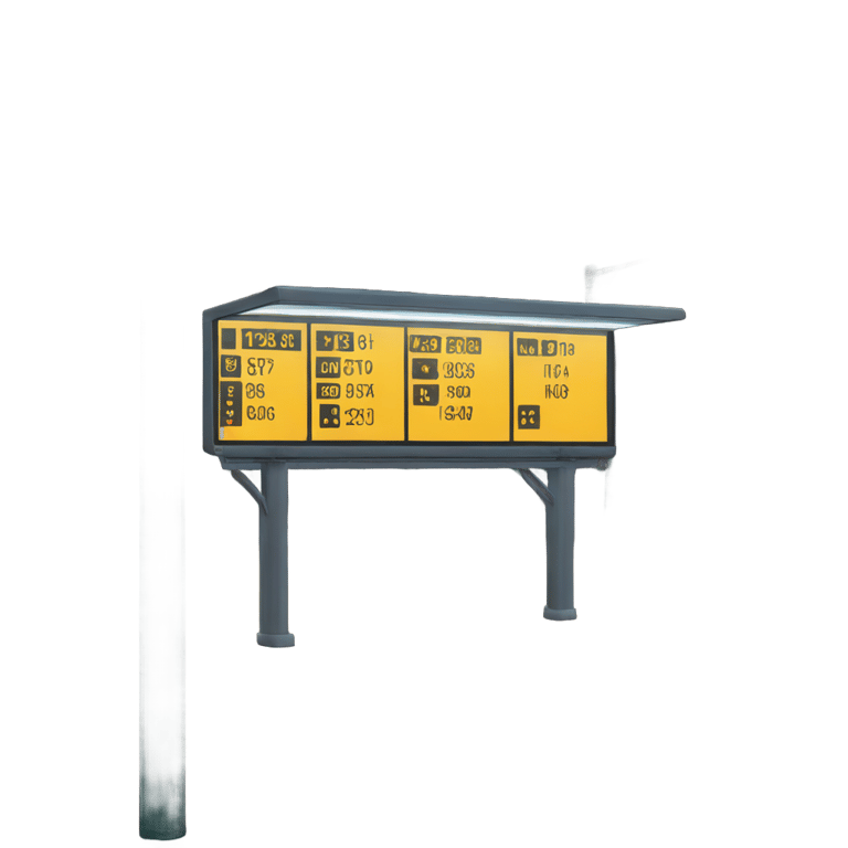 genmoji: bus stop departure board