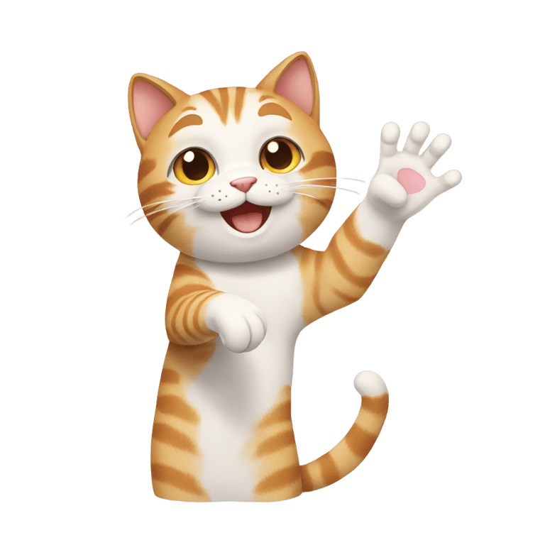 genmoji: Cat is giving high five