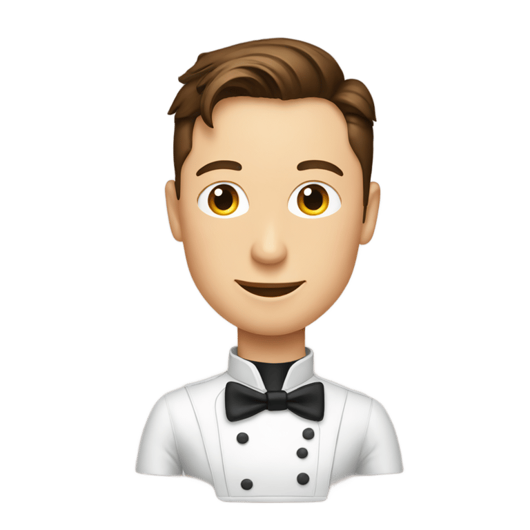 genmoji: Elon Musk as a Waiter