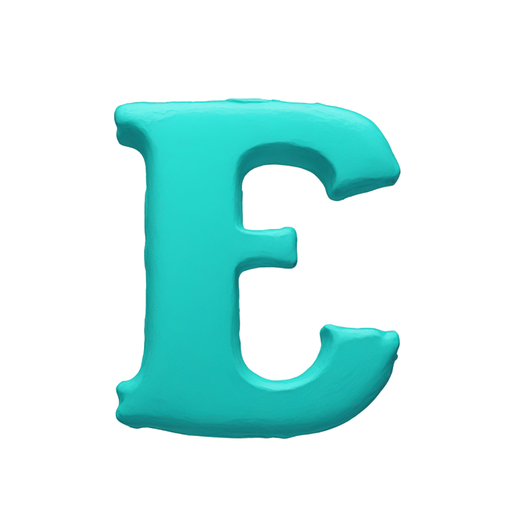 genmoji: Letter c made out of cyan paint