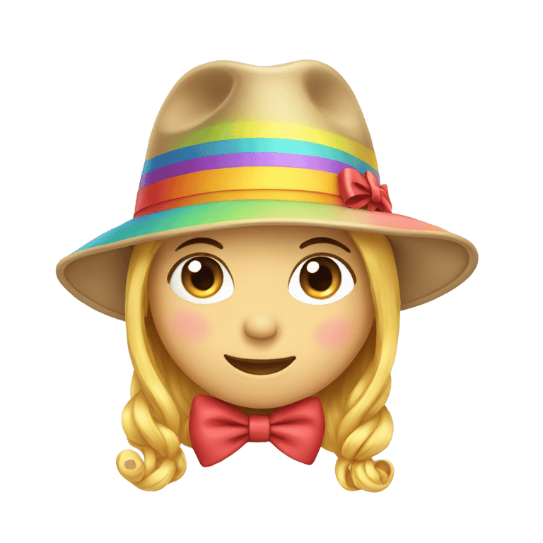 genmoji: Hat with bow rainbow