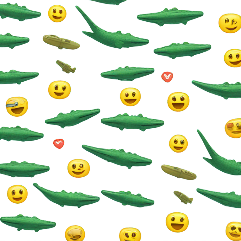 prompt: Génère-moi des émojis crocodile et avion.
