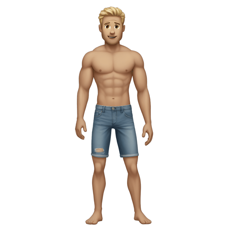 genmoji: white man shirtless jeans