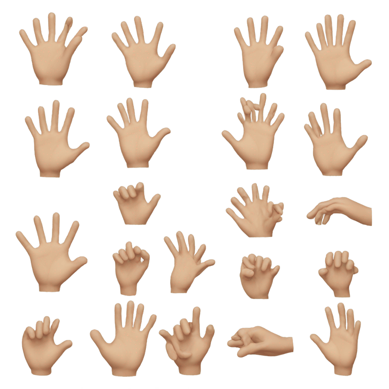 genmoji: collection of seperate sides for human hand