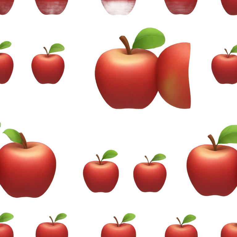 genmoji: sad red apple with  lines for arms and legs