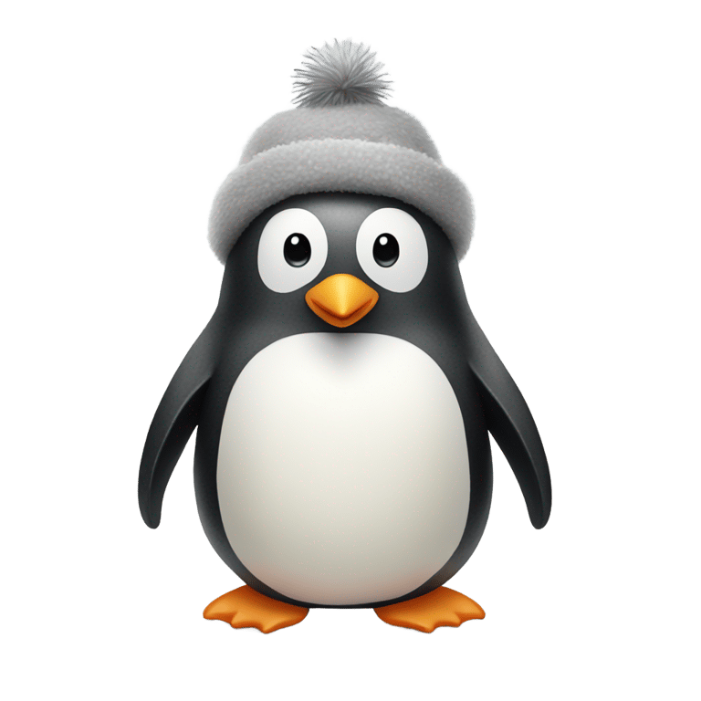 genmoji: A penguin with a fuzzy hat