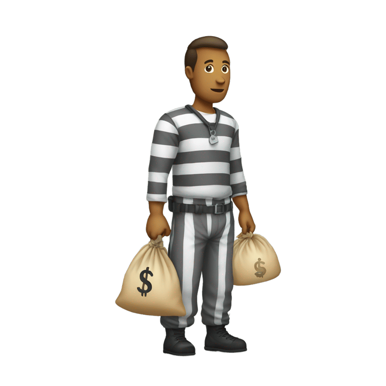prompt: Prisonnier avec un sac d'argent