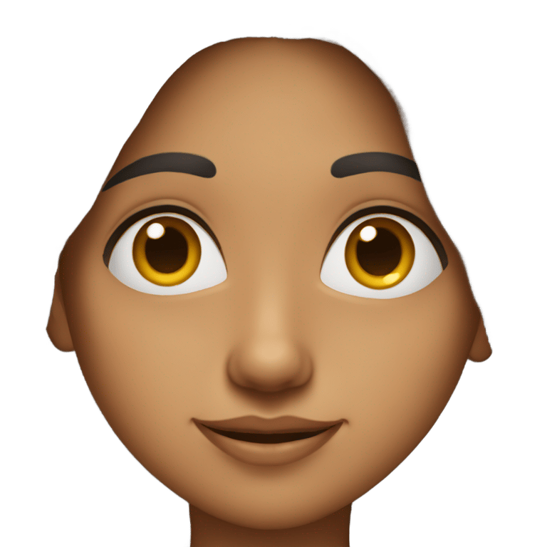 genmoji: indian girl with long cirly hair and short features headshot