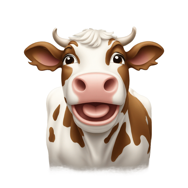 genmoji: a cow singing country