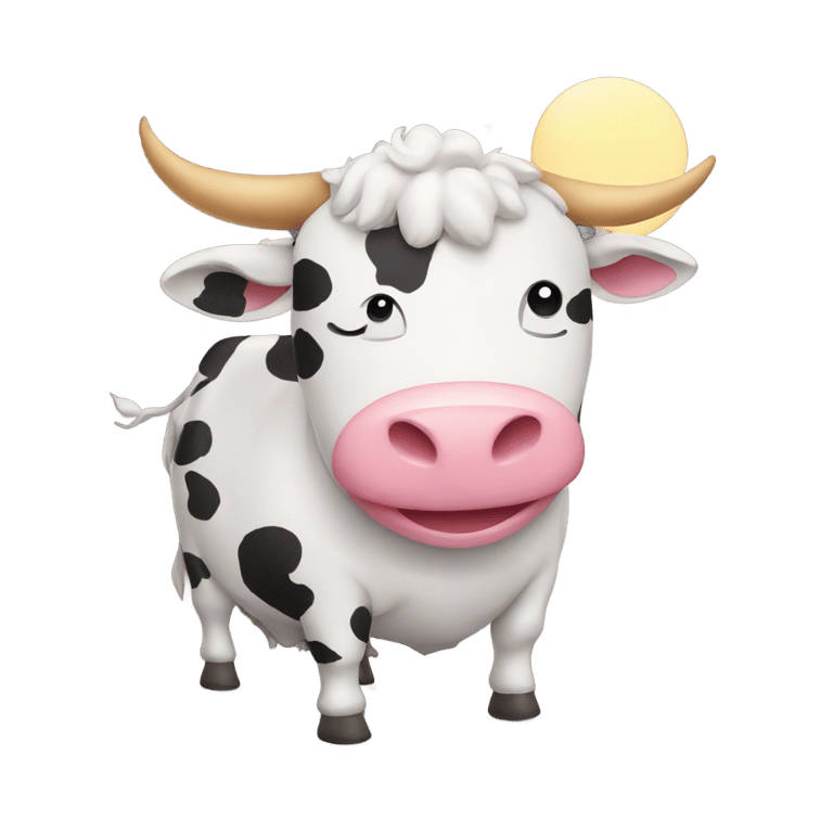 genmoji: Moon in a cow costume