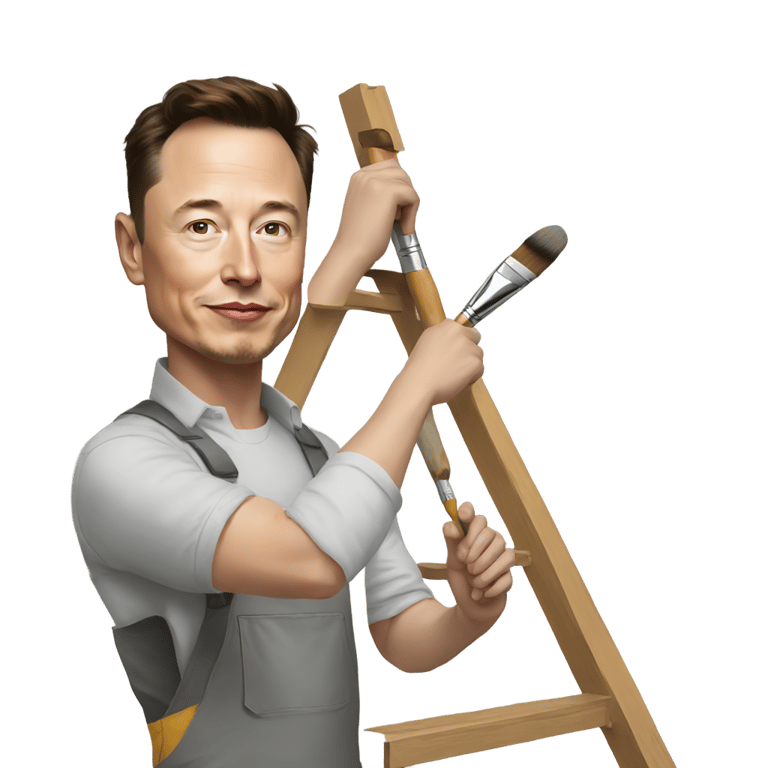 genmoji: Elon Musk as a Painter