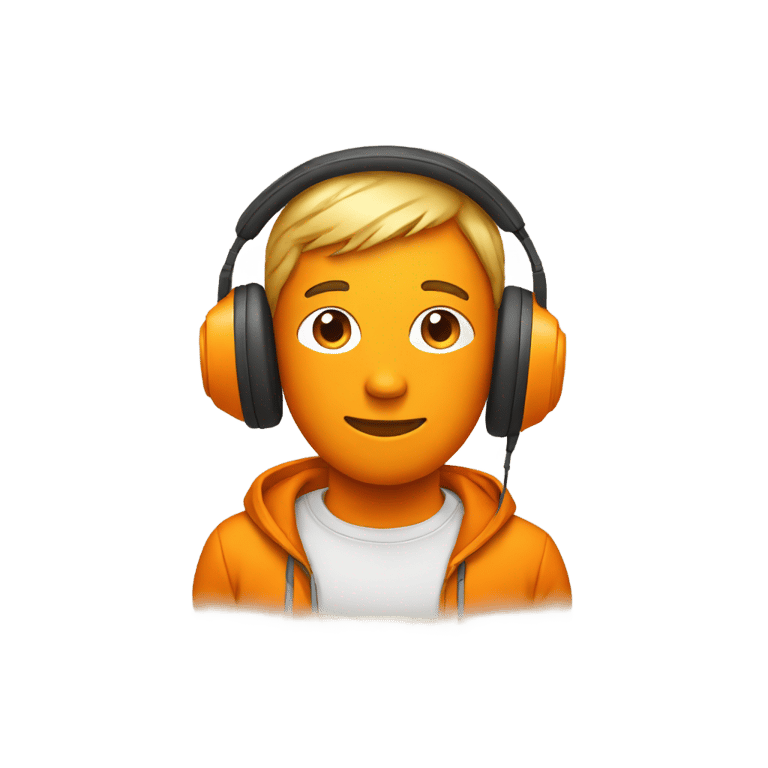 genmoji: Draw an orange man with headphones