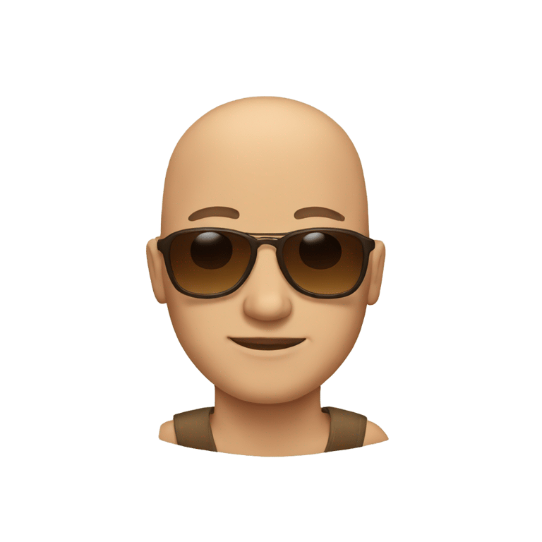 genmoji: Bald man with brown sunglasses