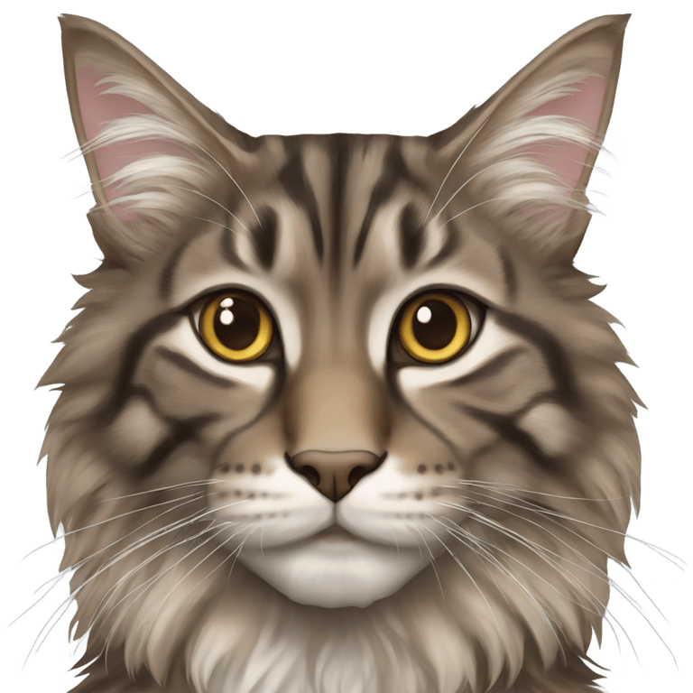 genmoji: Brown and gray tabby mainecoon