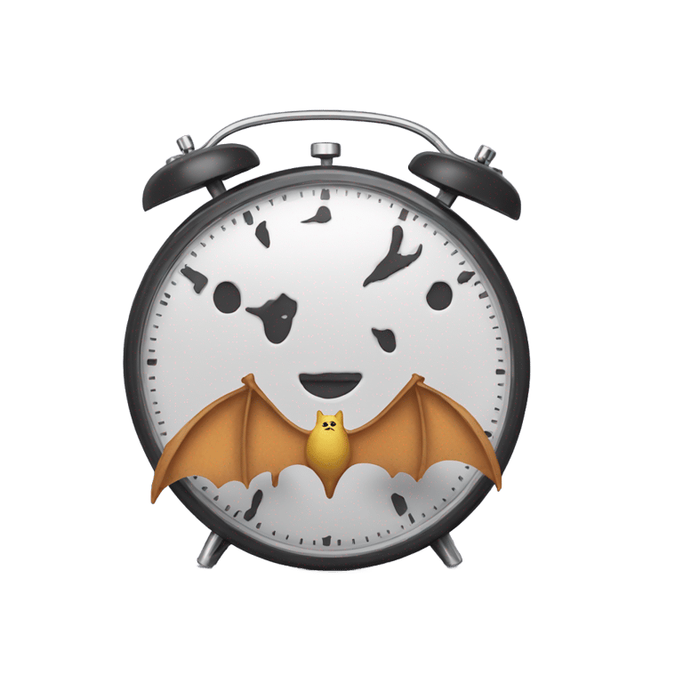 genmoji: Alarm clock with a bat