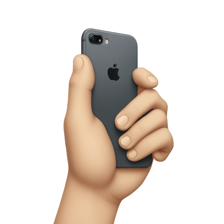 genmoji: One hand ready to keep a Iphone