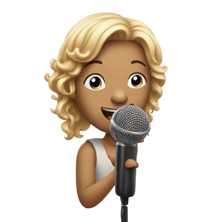 genmoji: Hamtser singing at a microphone