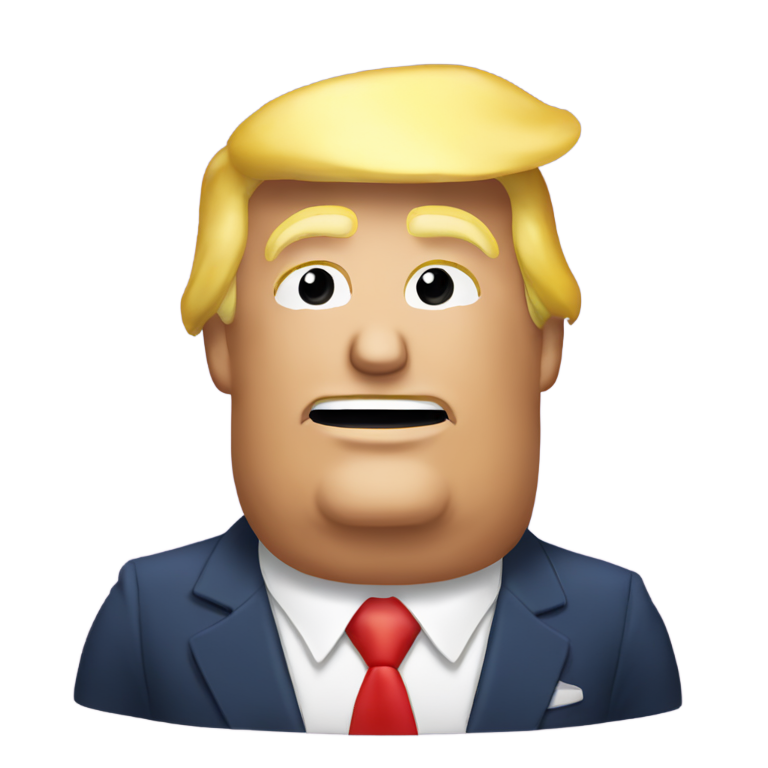 genmoji: Donald Trump sur une roquette nucléaire