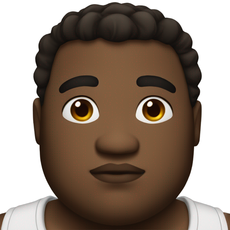 genmoji: fat black guy thick eyebrows big lips