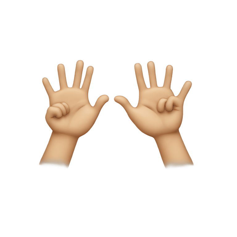 genmoji: emoji with a crack on center and hands on sides