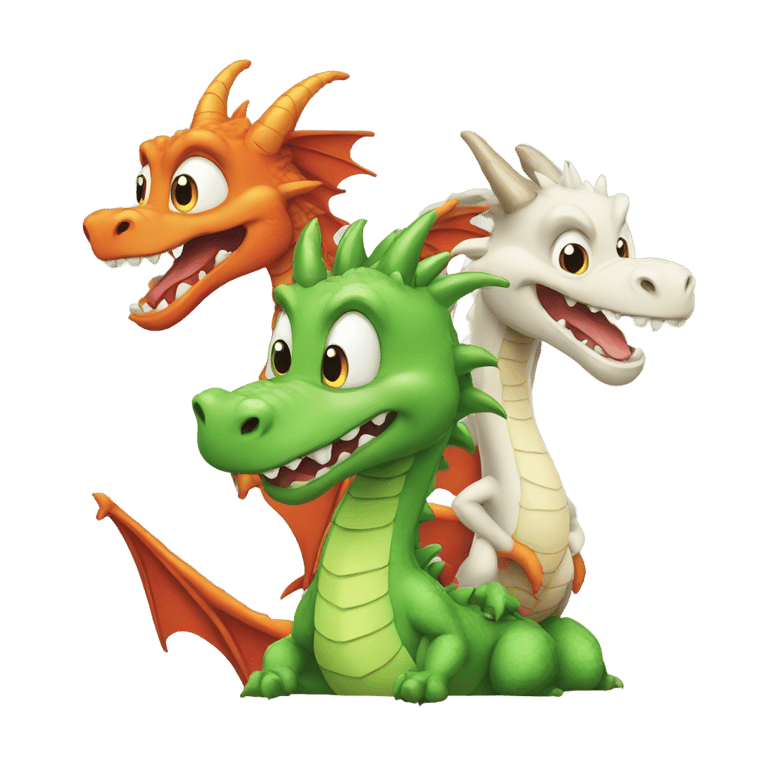 genmoji: A goofy dragon and a serious dragon