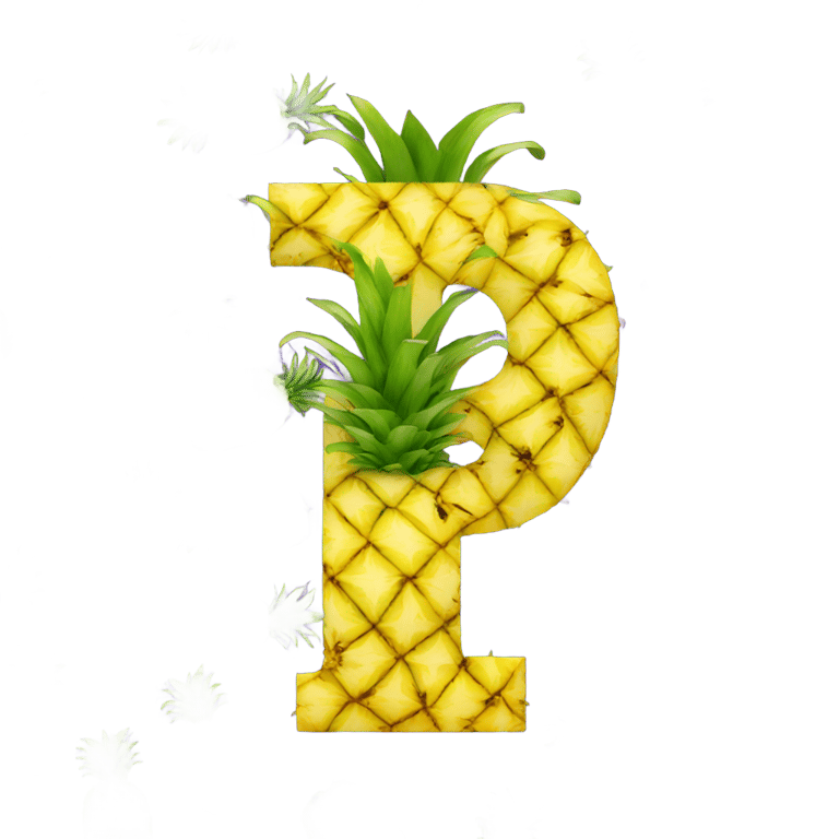 genmoji: Letter p made out of pineapples