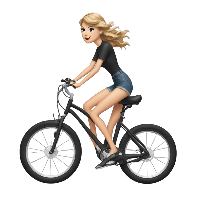 genmoji: taylor swift riding a bike