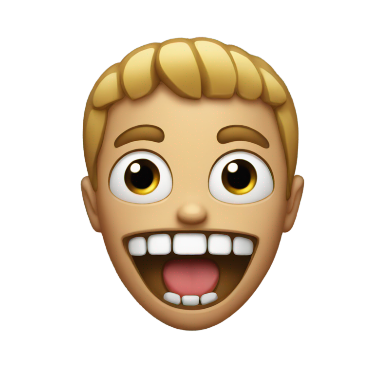 prompt: scared emoji with buck teeth