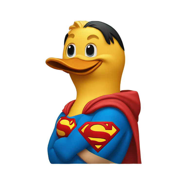 genmoji: Un canard déguisé en superman