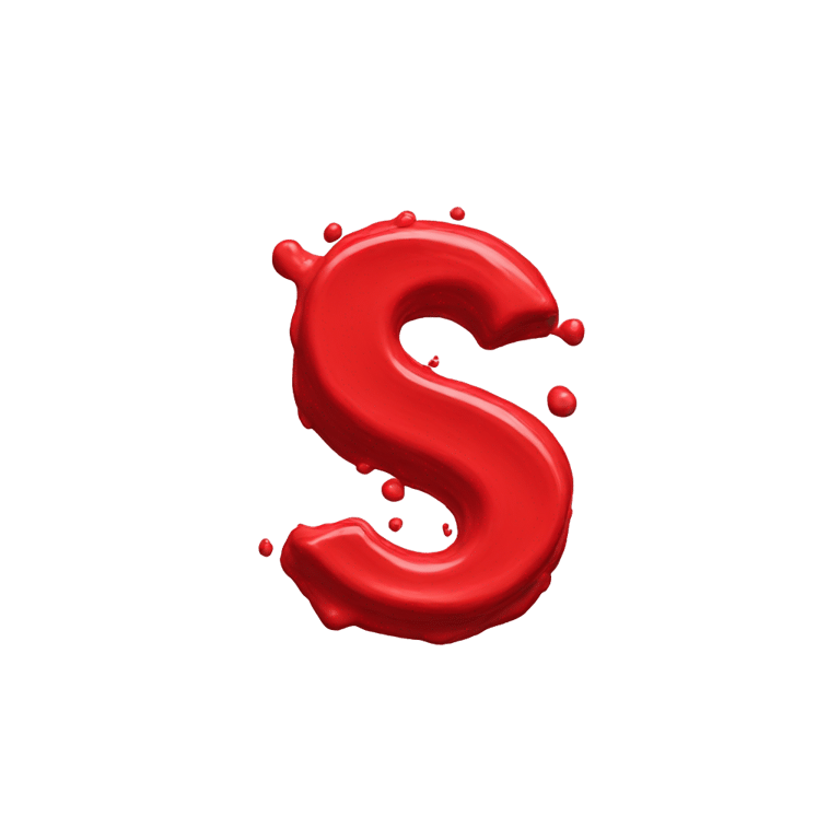 genmoji: Letter s made out of scarlet paint