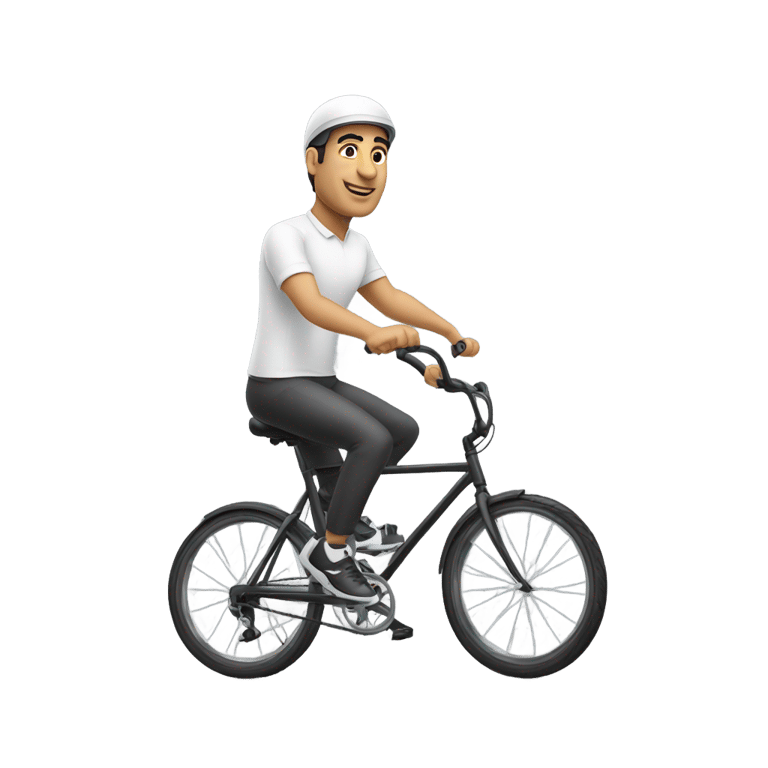 genmoji : Abdulfatah el sisi riding a bicycle in a sporty outfit