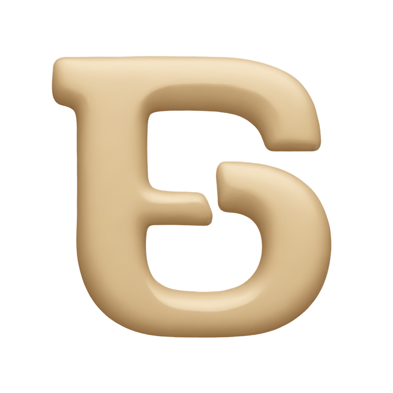 genmoji: Letter b made out of beige paint