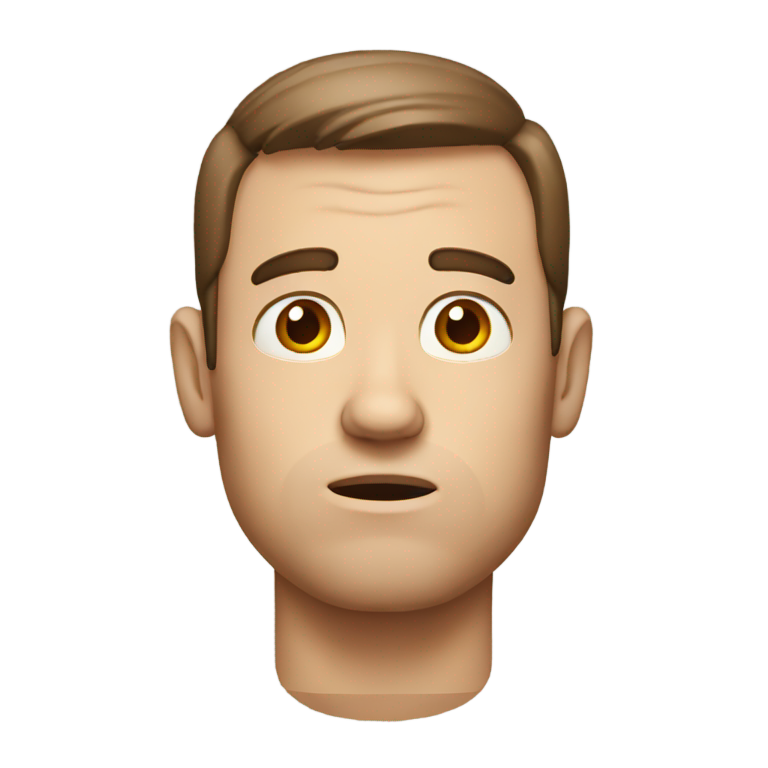 genmoji: Confused white man with brown hair