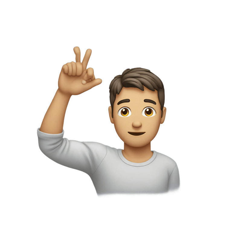 genmoji: guy holding an L sideways with his fingers to his forehead