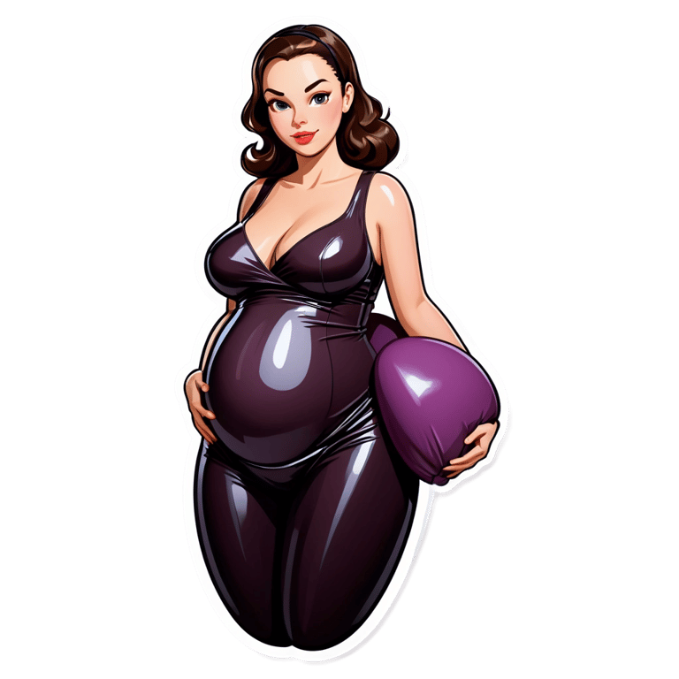 genmoji：hyper pregnant inflated women in latex