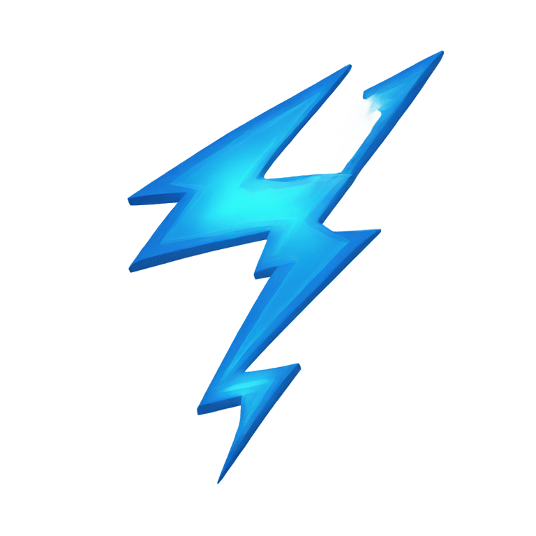 genmoji: A blue lightning bolt emoji.