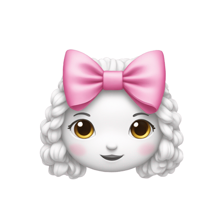 genmoji: white headpones no head with pink bows