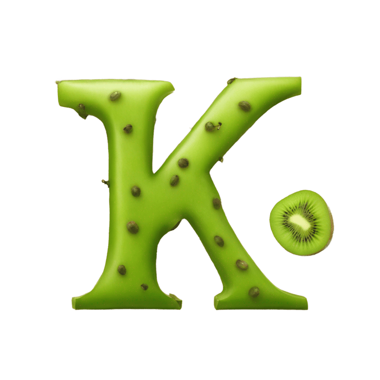 genmoji: Letter k made out of kiwi