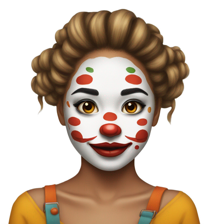 genmoji: girl painting her face like a clown tiger