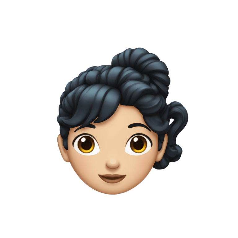 genmoji: A mermaid with black hair in a bun