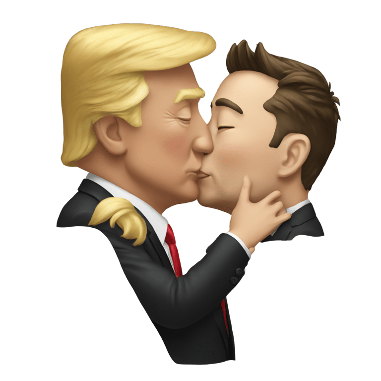 genmoji: Elon Musk kissing trump