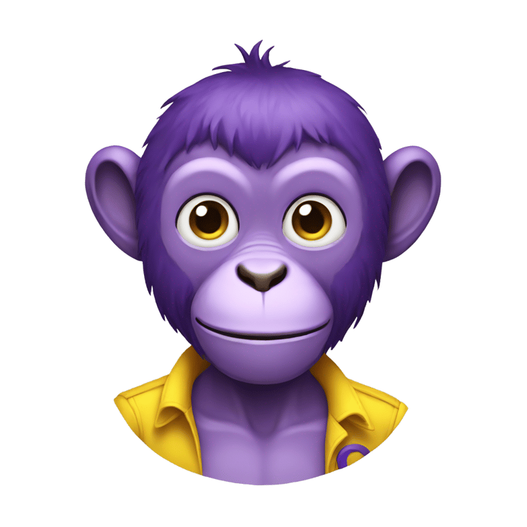 genmoji: Purple monkey in a yellow shirt