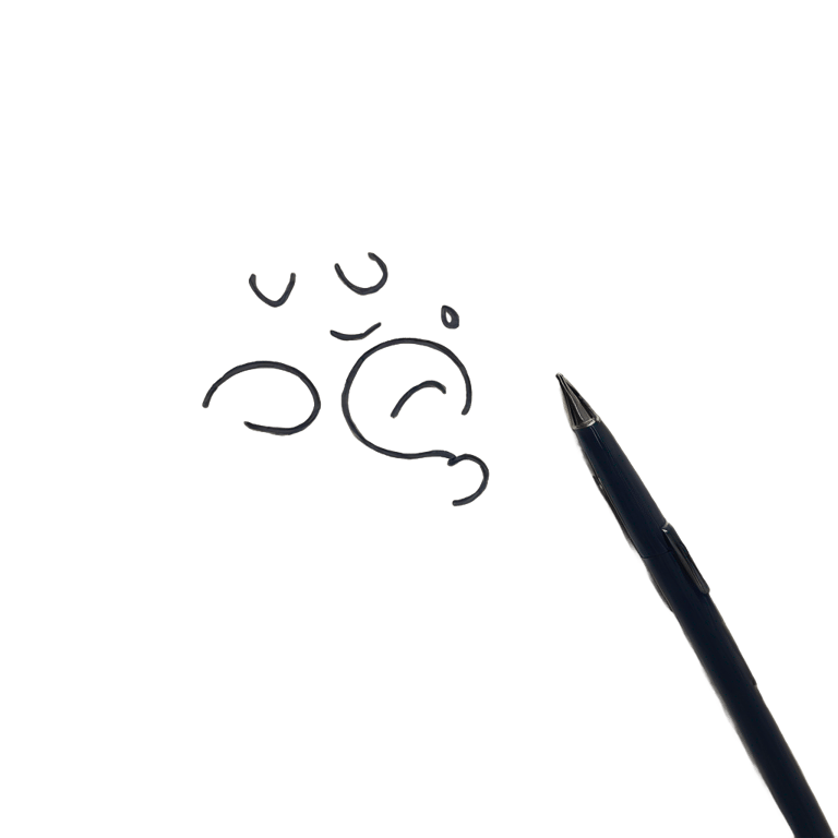 絵文字：writing with pen on paper