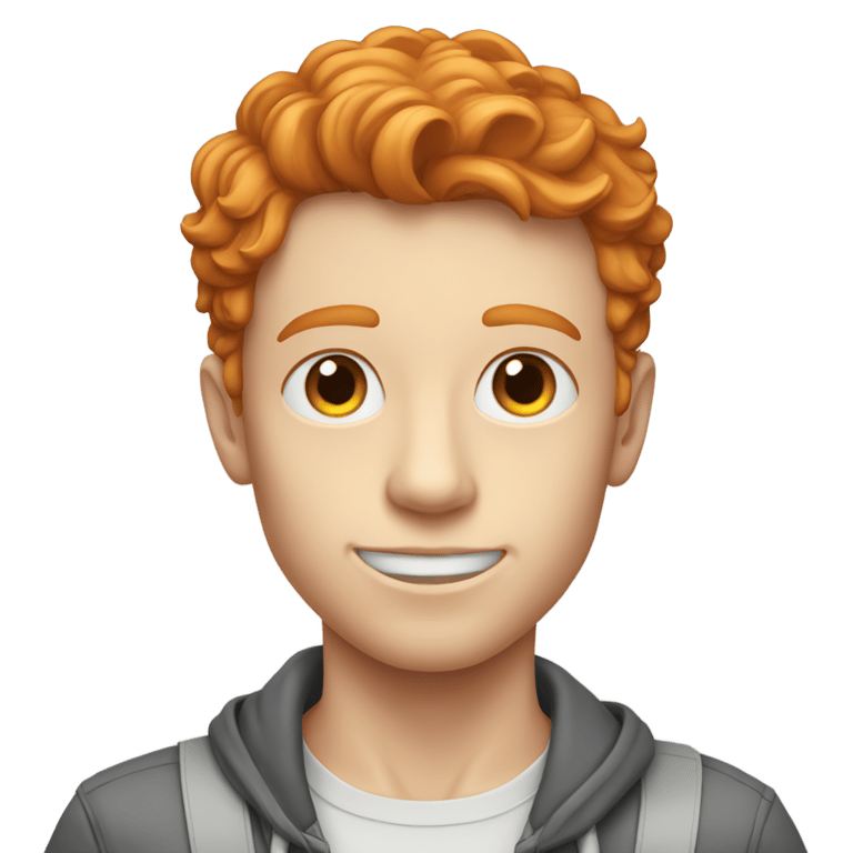 genmoji: a ginger twink who studies physics and science