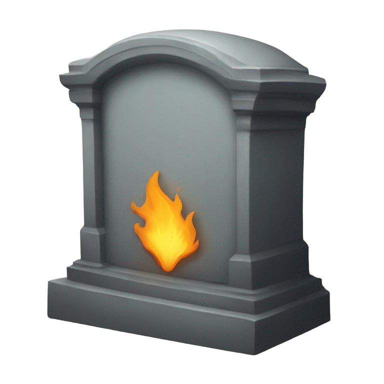 genmoji: burning tombstone