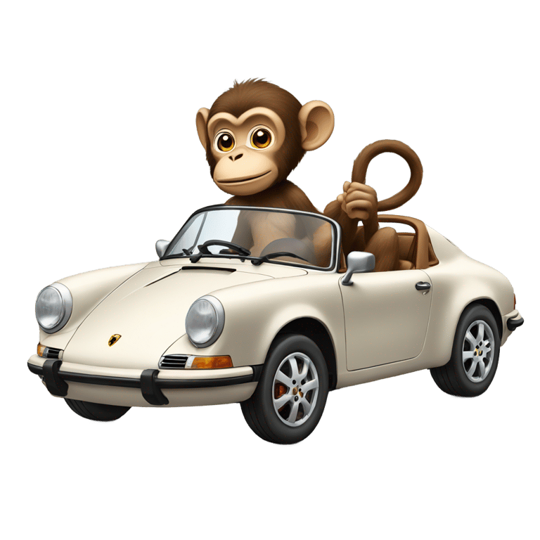 genmoji: Monkey Driving Porsche