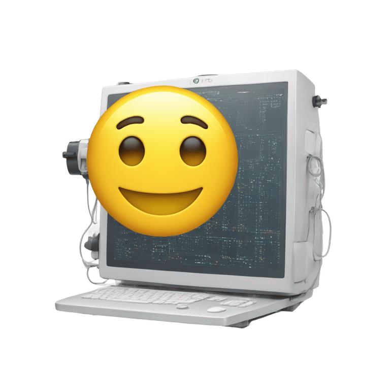 genmoji : Un visage souriant avec une boîte de délimitation d'annotation de données d'apprentissage automatique devant lui.