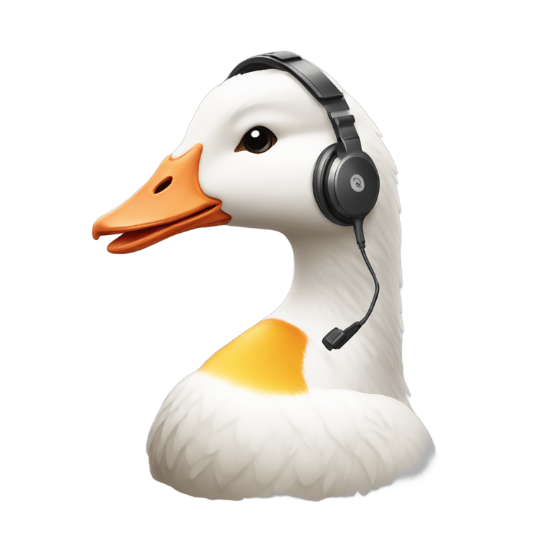 genmoji: a goose listening to a walkman