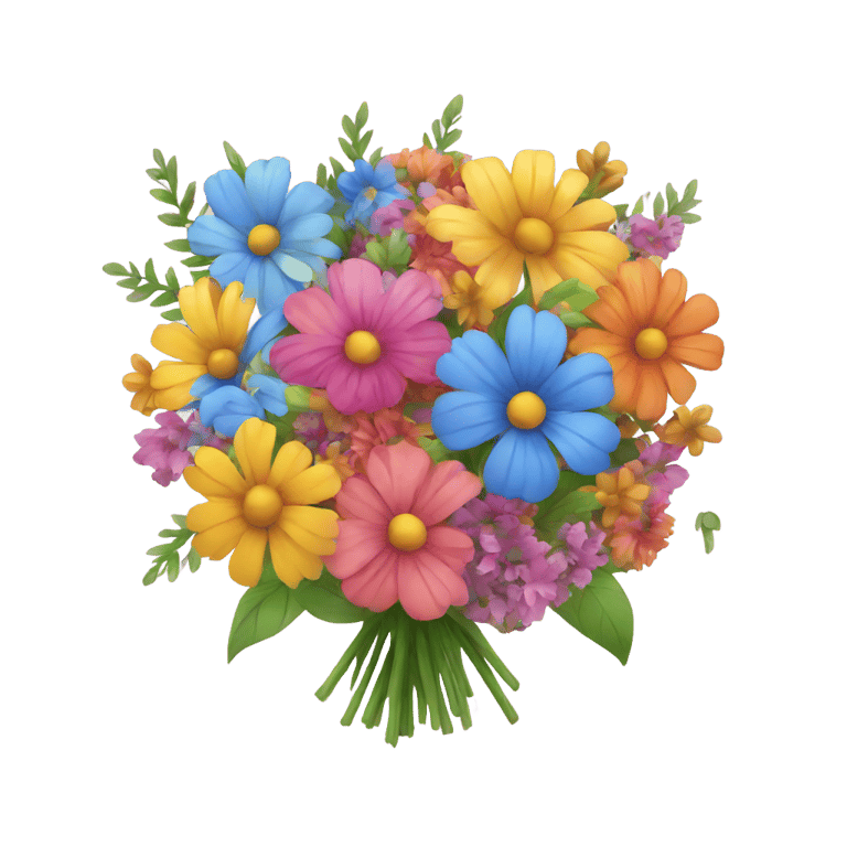 genmoji: colorful flower bouqet