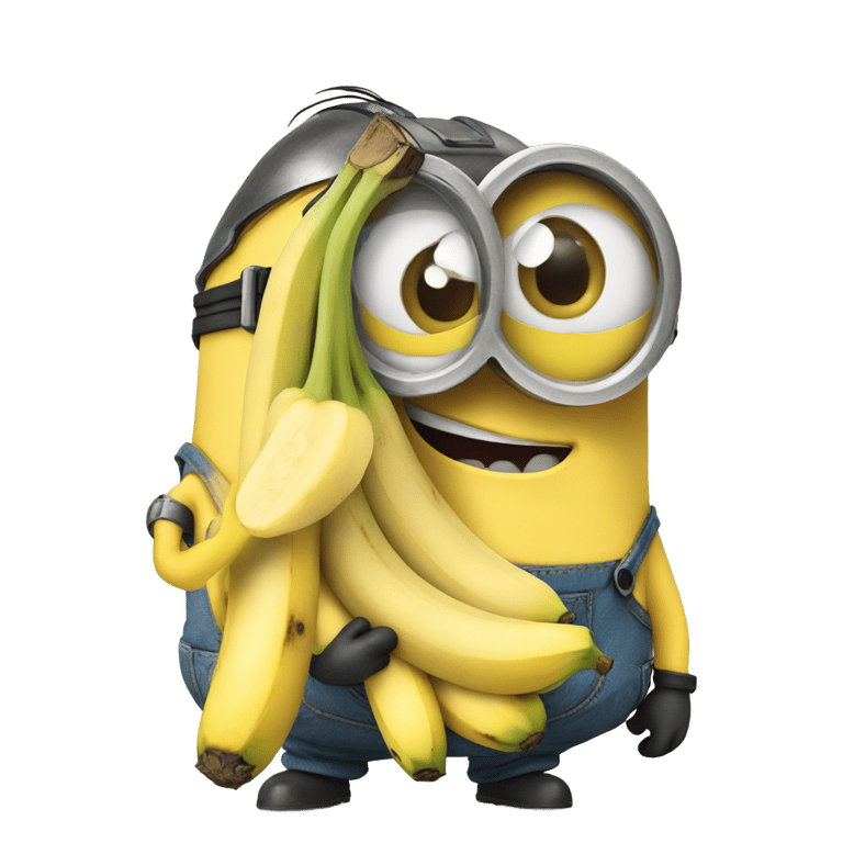 genmoji: minion holding a banana